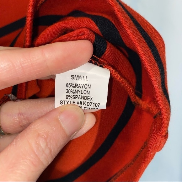 Newbury Kustom Red Black Stripe Zipper Dress Small - Picture 6 of 8